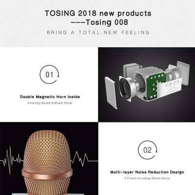 Micrô Karaoke không dây TOSING 008 có loa Bluetooth 2 trong 1 cho IOS