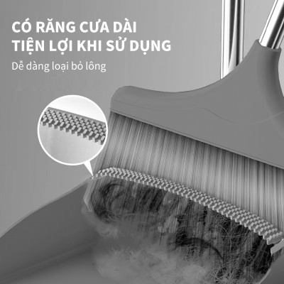 Chổi Nhựa Quét Nhà 2in1 Thông Minh Kèm Hót Rác Cán Dài Gấp Gọn Tiện Dụng