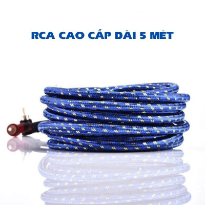 Dây AV Đồng Nguyên Chất Cao Cấp 4 Đầu Hoa Sen RCA Audio mạ vàng cao cấp vỏ chống nhiễu dài 5 mét