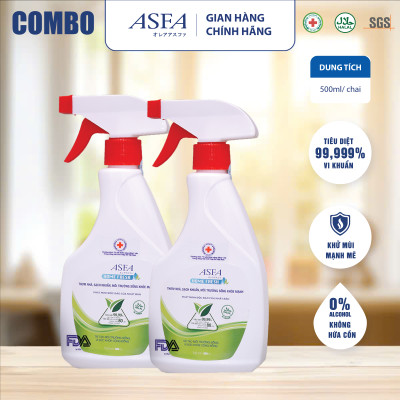 [Combo 2 Chai] Nước Xịt kháng khuẩn, Khử Mùi Dành Cho Gia Đình Asfa Home Fresh 500ml
