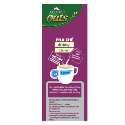 Combo 2 túi: Ngũ Cốc Gạo Lứt Huyết Rồng 400G + Ngũ Cốc Yến Mạch 400G [ít đường] (Tặng Kèm 1 Túi Yến Mạch 150G)