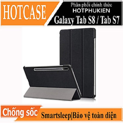 Case Bao da chống sốc cho Samsung Galaxy Tab S8 2022 / Tab S7 2020 11 inch có ngăn đựng S-Pen hiệu HOTCASE thiết kế siêu mỏng hỗ trợ Smartsleep, gập nhiều tư thế, tản nhiệt tốt - hàng nhập khẩu