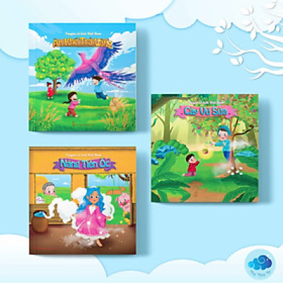 Bộ sách truyện tranh thiếu nhi Mây Mộng Mơ – 3 truyện cổ tích Việt Nam viết lại (Ăn Khế Trả Vàng, Cây Vú Sữa, Nàng Tiên Ốc) – Tranh màu