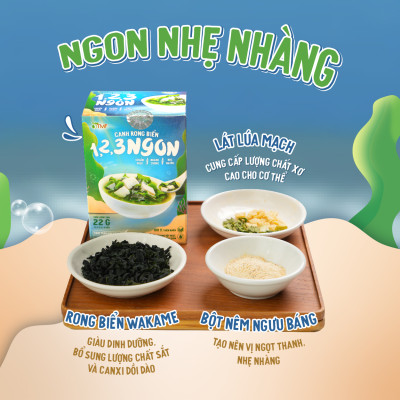 Canh rong biển ăn liền hộp 10 gói canh không bột ngọt nấu canh cho bé TÂM MINH FOODS
