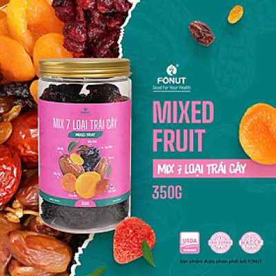 Mix 7 Loại Trái Cây Sấy ( Táo đỏ, Chà là nguyên cành, Nho khô, Cherry, Nam Việt Quất, Mơ sấy, Mận khô )