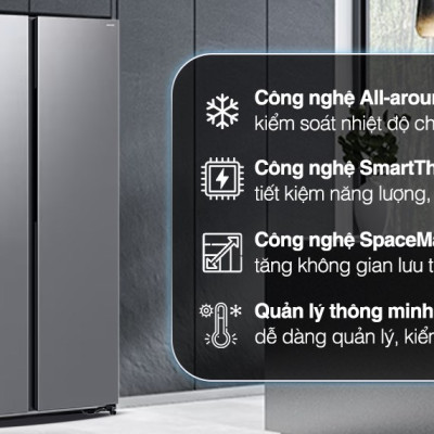 Tủ lạnh Samsung RS57DG400EM9SV Side By Side Inverter 583 lít hàng chính hãng
