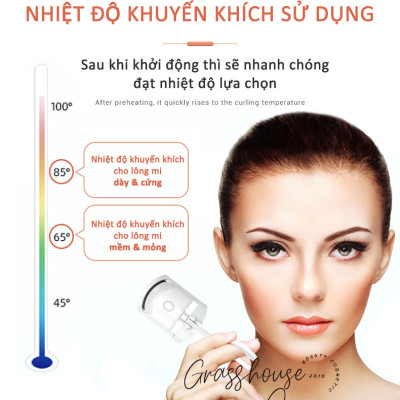 Máy Uốn Mi Bằng Nhiệt An Toàn, Dụng Cụ Uốn Lông Mi Cong Tự Nhiên Bằng Nhiệt Kiểm Soát Nhiệt Độ Magic Curl 