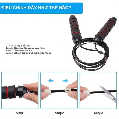 Combo 2 Dây Nhảy Lõi Thép Thể Lực Tập Thể Dục, Thể Thao, MUAY BOXING KICKBOXING 2,7m Siêu Bền Chỉnh Được Độ Dài
