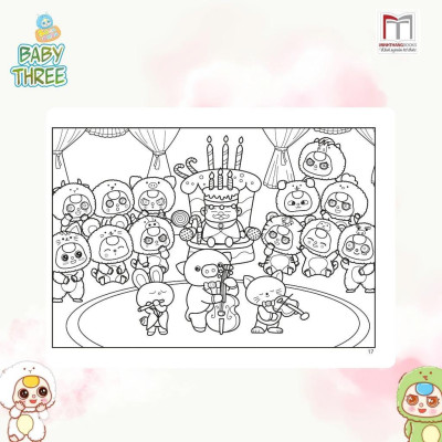 Sách Tô Màu - Bốn Mùa Của Capybara Và Mèo Cam + Baby Three 12 Con Giáp ở Vương Quốc Ngọt Ngào - Combo 2 Cuốn - Minh Thắng