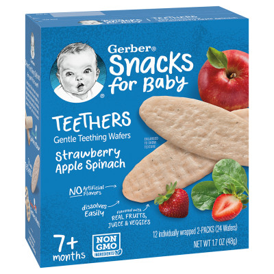 Bánh Gạo Gerber vị Dâu Táo Cải Bó Xôi 48g