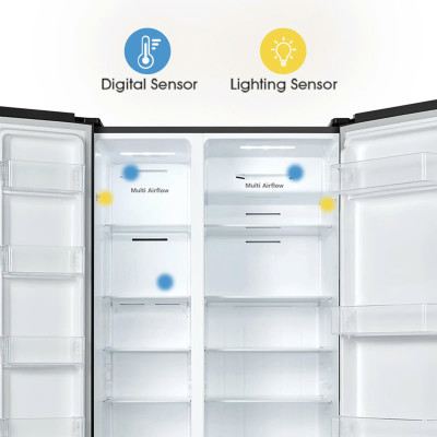 Tủ lạnh Side By Side Hisense Inverter Pro 519 Lít HS56WBG, Mặt Gương Sang Trọng, bảo hành 3 năm - HÀNG CHÍNH HÃNG