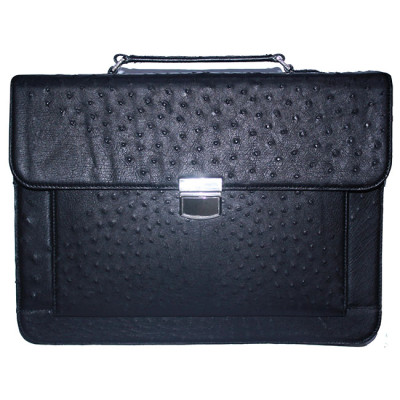 HJ6447-48-49-50 - Cặp táp nam da đà điểu Huy Hoàng màu đen, nâu đất, vàng bò, nâu đỏ