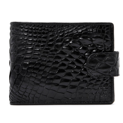 HJ2216-17-18-44 - Ví nam Huy Hoàng da cá sấu nút bấm màu đen, nâu đỏ, vàng bò, nâu đất