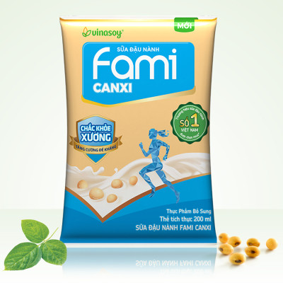 Thùng Sữa Đậu Nành Vinasoy Fami Canxi Nguyên vị (200ml x 40 Bịch)