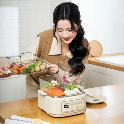 Nồi Hấp Đa Năng 2 Tầng Haatz CIM371, Dung Tích 10L, 8 Chức Năng, 1000W - Hàng Chính Hãng