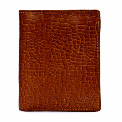 HJ2119 - Bóp nam Huy Hoàng vân cá sấu kiểu đứng màu da