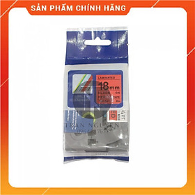 Nhãn In đa lớp Tz2-441 - Đen nền đỏ 18mm x 8m - Hàng nhập khẩu