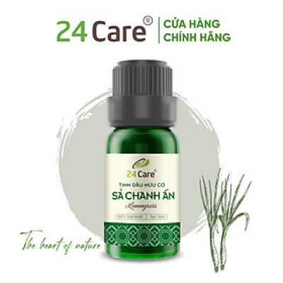 Tinh Dầu Sả Chanh Ấn Nguyên Chất 24Care - Tinh Dầu Xông Thơm Phòng Giúp Giảm Căng Thẳng, Thư giãn, Đuổi Muỗi và Khử Mùi - Tinh dầu Bạc hà/ Cam Ngọt/ Oải hương/ Ngọc Lan Tây/ Tràm Trà/ Bưởi Ngọt/ Vỏ Quế