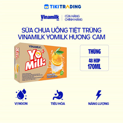 Thùng 48 hộp sữa chua uống hương cam Yomilk 170ml