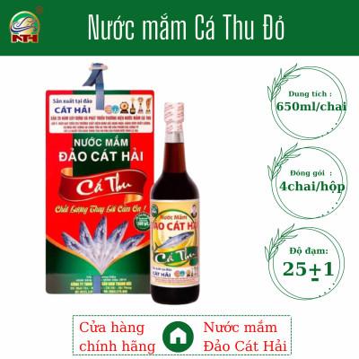 Nước Mắm Cá Thu Đỏ , 25 độ đạm dung tích 650ml/chai