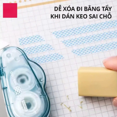 Keo Dán 2 Mặt Băng Dán Băng Keo Hai Mặt - Giao Màu Ngẫu Nhiên