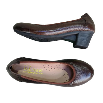 Giày Búp Bê Nữ Cao Gót HA NAM Da Bò Thật Thời Trang Cao Cấp 5cm GBBN2076