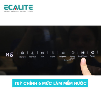 Máy Rửa Chén Ecalite EDW-UF6080BL (8 Bộ) - Có Rửa Điệt Khuẩn - Lắp Bán Âm Cực Gọn - Điều Khiển Cảm Ứng - Hàng Chính Hãng