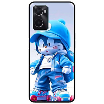 Ốp lưng cho Oppo A36 - A60 4G - A74 - A76 - A95 4G - A96 4G - Mèo Xanh Trượt PATIN - Hàng Chính Hãng