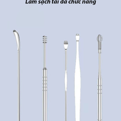 Bộ lấy ráy tai đa năng 6 món Cao cấp bằng thép không rỉ KitAcoom, hàng nhập khẩu cao cấp có hộp đựng