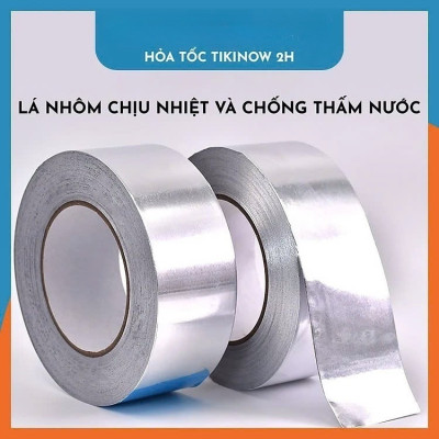 5cm x 30mét Băng Keo Giấy Bạc Nhôm Chịu Nhiệt Chống Nước Để Vá Thau Rổ, Chống Thấm Nhà Bếp Vá Ống Nước Thau Chậu