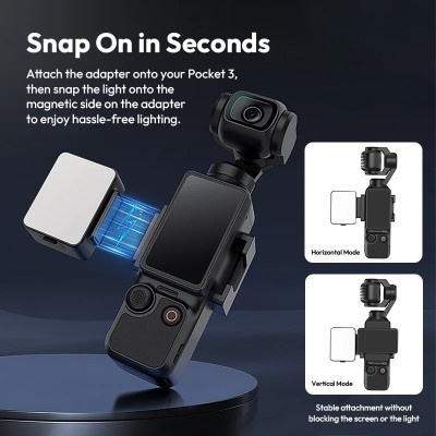 Đèn LED Trợ Sáng Mini Dành Cho DJI Pocket 3 Tích Hợp Pin 500mAh Ulanzi LM001 - Hàng Nhập Khẩu