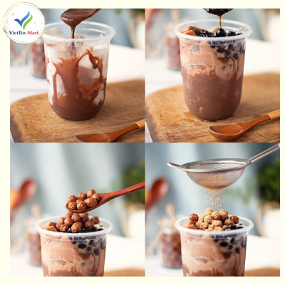 Set Milo Dầm Trân Châu Đường Đen Viettin Mart 400G