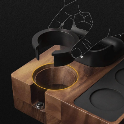 Feepie bàn đế nén cà phê tích hợp đập bã nổi đa năng gỗ óc chó Nam Mỹ