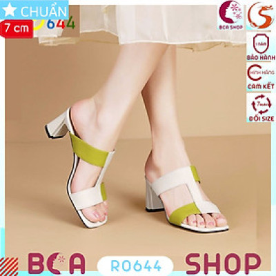 Sục cao gót nữ 7 phân RO644 ROSATA tại BCASHOP sành điệu với cách phối màu lạ mắt, thời trang và nhẹ nhàng, thanh lịch
