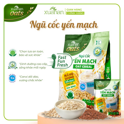 Combo 11 Túi Ngũ Cốc Yến Mạch Xuân An [ít đường] 400G {25g*16 gói}