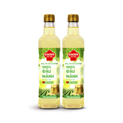 Combo 2 chai Dầu Đậu Nành cao cấp Golden 1 lít (1 lít/chai x 2 chai)
