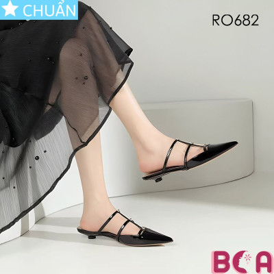 Dép Guốc Nữ Cao Gót 4cm Thời Thượng RO682 ROSATA tại BCASHOP Chất Liệu PU Cao Cấp, Dáng Nhọn Sang Trọng