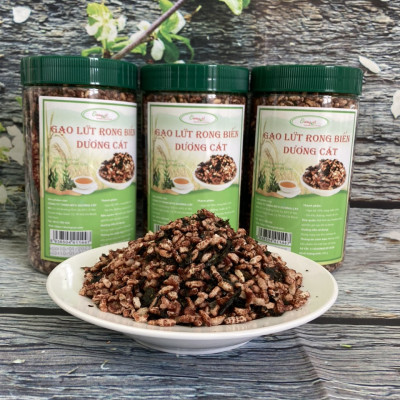 Combo 1 hủ gạo lứt rong biển + 1 gạo lứt rang không tỏi Dương Cát 300g