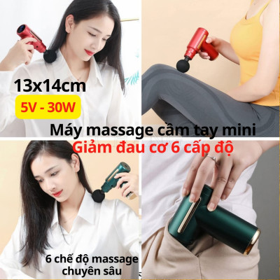 Máy Massage Cầm Tay Mini, Súng Massage Mini Toàn Thân 6 Cấp Độ Chuyên Sâu Đa Năng D Danido
