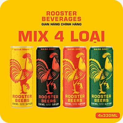 Bia thủ công | Rooster Beers 4 Lon Mix x 330ml