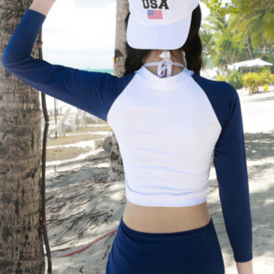 Bộ Đồ Bơi Nữ Hai Mảnh Tay Dài Thun Co Giãn HMAT062 MayHomes