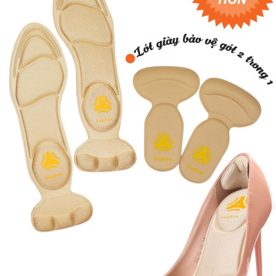 Combo 01 cặp lót giày nguyên bàn chân đa năng và 01 cặp lót giày bảo vệ gót chân 2 trong 1_buybox_BBPK11&09