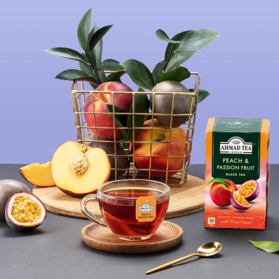 TRÀ AHMAD ANH QUỐC - ĐÀO & CHANH DÂY (40g) - Peach & Passion Fruit - Vừa thơm ngon, vừa giúp bạn dễ ngủ