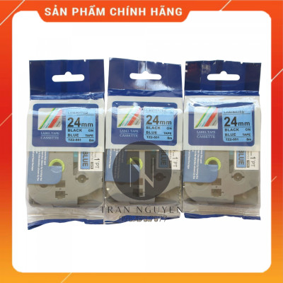 [Combo 5 hộp] Nhãn In Brother Tz2-551 - Đen nền Dương 24mm x 8m - Hàng nhập khẩu