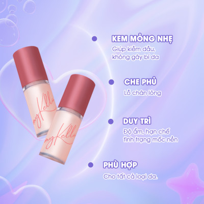Kem Lót myKella Trang Điểm Kiềm Dầu, Mịn Da 30ml
