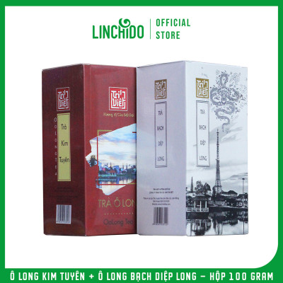 Combo 2 Hộp Trà Ô Long Kim Tuyên Và Ô Long Bạch Diệp Long - Hộp 100Gram