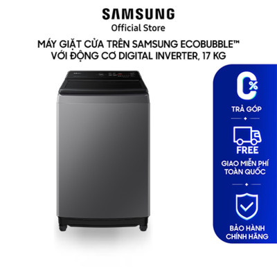 Máy giặt cửa trên Ecobubble SAMSUNG WA17CG6442BDSV với Động cơ Digital Inverter, 17 kg - Hàng chính hãng