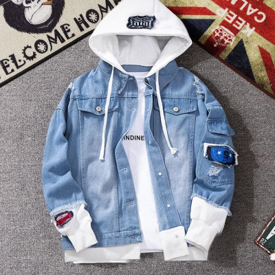 Áo khoác Jean Nam Nữ Unisex Chollima màu Trắng có mủ