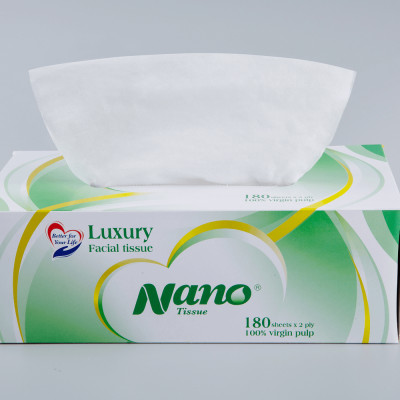 Combo 5 hộp khăn giấy rút Nano, khăn giấy lụa nano 2 lớp hộp 180 tờ tiện dụng, an toàn- Nano Tissue