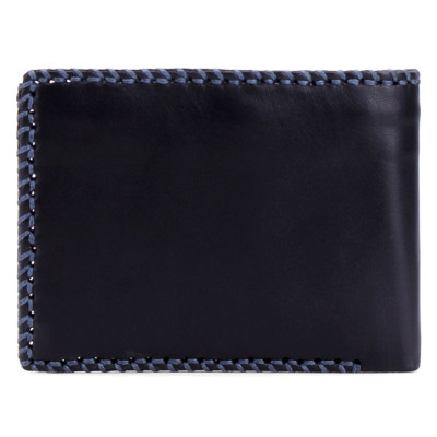 HJ2135 - Bóp nam Huy Hoàng đan viền màu đen